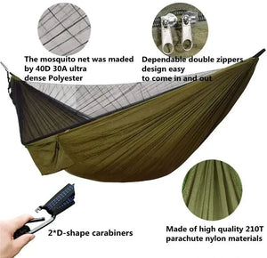 Hamac de couchage en kit 3 en 1 en toile de parachute avec moustiquaire et tarp XL "Dutrieux Outdoor - DL0100010" - Planète Rando