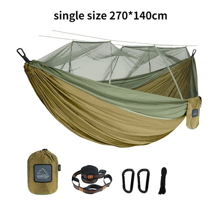 Hamac de couchage suspendu en toile de parachute avec moustiquaire "Cuoretour - Hammock Gear" - Planète Rando