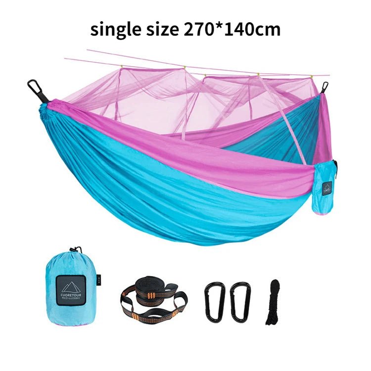 Hamac de couchage suspendu en toile de parachute avec moustiquaire "Cuoretour - Hammock Gear" - Planète Rando