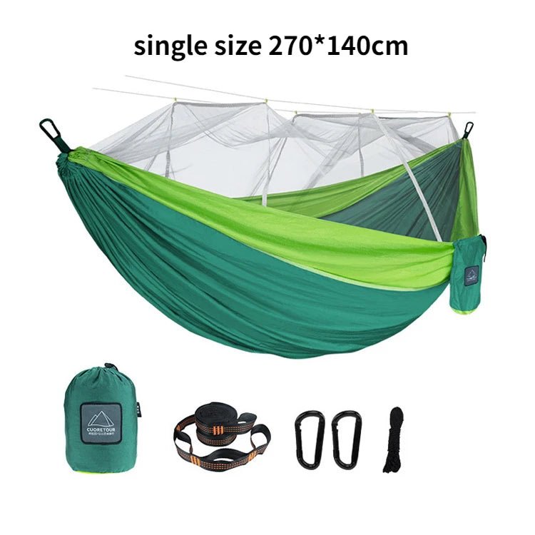 Hamac de couchage suspendu en toile de parachute avec moustiquaire "Cuoretour - Hammock Gear" - Planète Rando