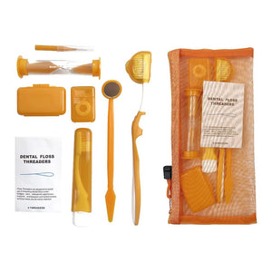 Kit de 8 brosses orthodontiques pour soins dentaires, brosse à dents, fil dentaire, cire, kit de voyage "YOUYA DENTAL - Dental floss Threaders" - Planète Rando
