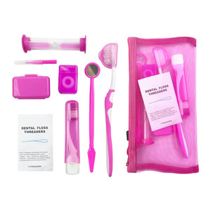 Kit de 8 brosses orthodontiques pour soins dentaires, brosse à dents, fil dentaire, cire, kit de voyage "YOUYA DENTAL - Dental floss Threaders" - Planète Rando