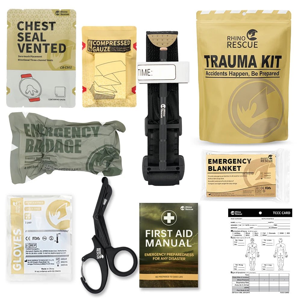 Kit de secours d'urgence / premiers secours IFAK "Rhino Rescue - Military Trauma Kit" - Planète Rando