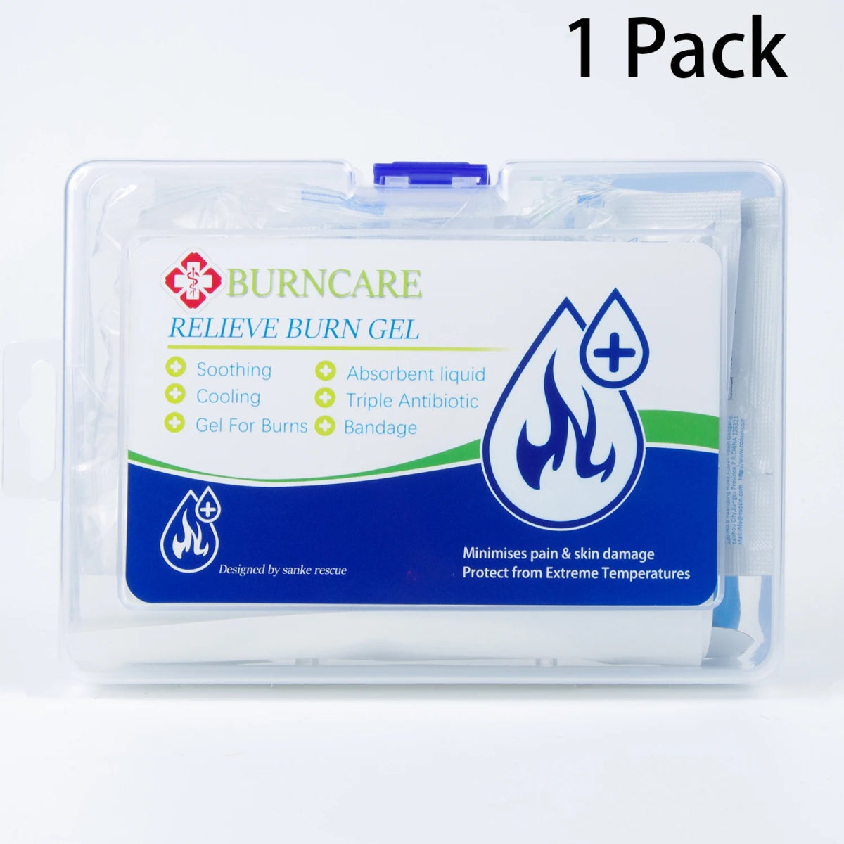 Kit de soin des brûlure anti - coups de soleil avec crème apaisante & rafraîchissante " Sanke Rescue - Burn Gel kit" - Planète Rando