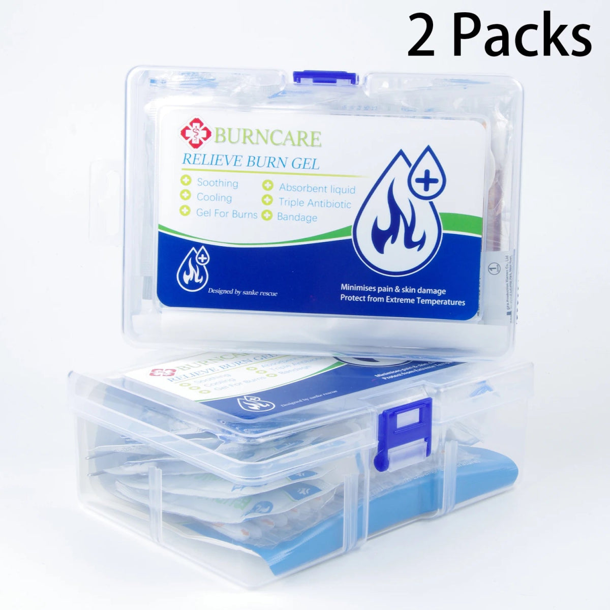 Kit de soin des brûlure anti - coups de soleil avec crème apaisante & rafraîchissante " Sanke Rescue - Burn Gel kit" - Planète Rando