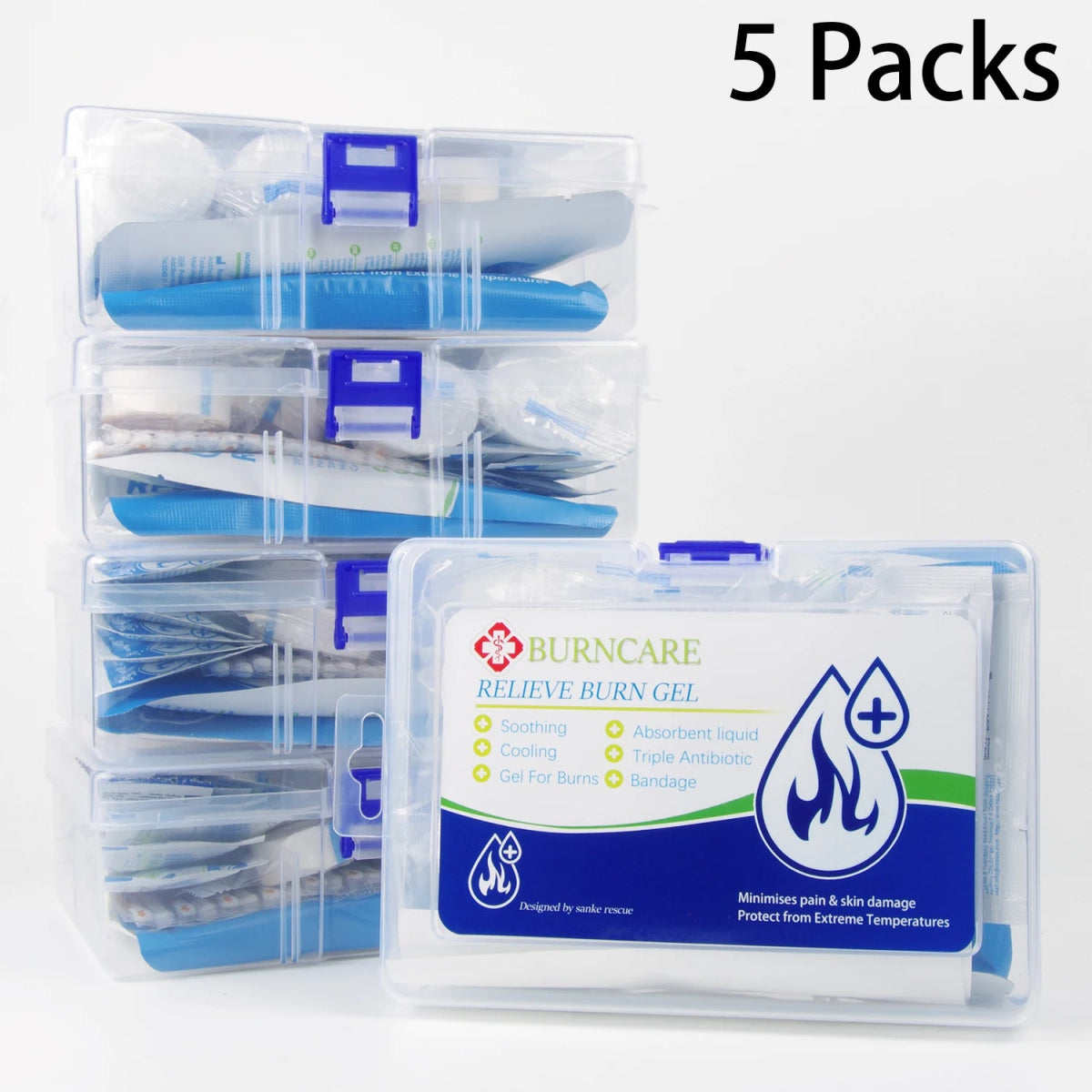 Kit de soin des brûlure anti - coups de soleil avec crème apaisante & rafraîchissante " Sanke Rescue - Burn Gel kit" - Planète Rando