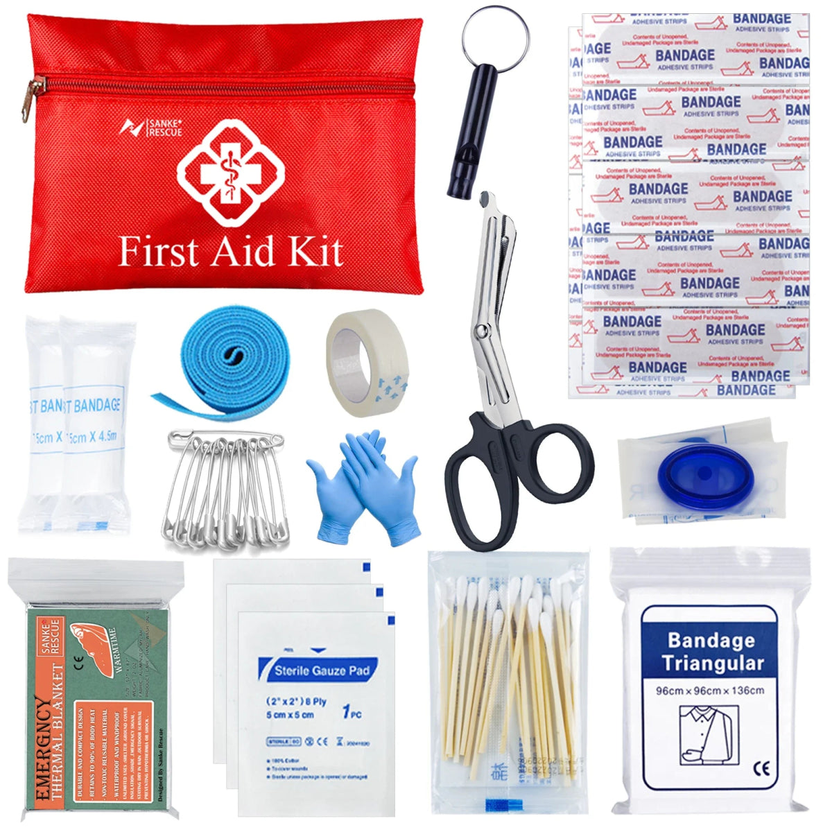 Kit de survie tactique EDC pour autodéfense et secours d'urgence "Sanke Rescue - EDC Emergency Kit" - Planète Rando
