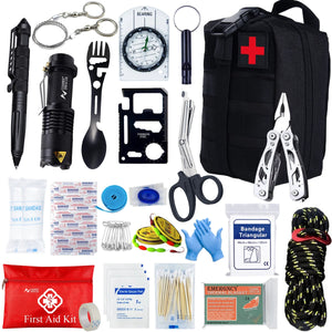 Kit de survie tactique EDC pour autodéfense et secours d'urgence "Sanke Rescue - EDC Emergency Kit" - Planète Rando