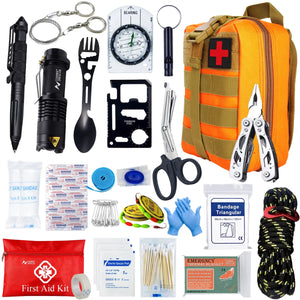 Kit de survie tactique EDC pour autodéfense et secours d'urgence "Sanke Rescue - EDC Emergency Kit" - Planète Rando