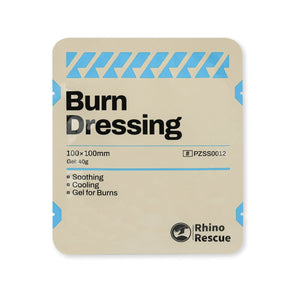 Kit / trousse de premiers soins pour brûlures : pansements, sachets de gel, crème rafraîchissante "RHINO RESCUE - Burn Care Kit" - Planète Rando