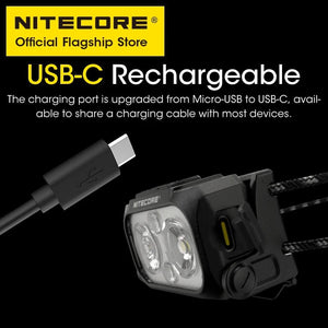 Lampe frontale 400 lumens rechargeable USB - C 3 modes à partir de 45g "NITECORE - NU25 series" - Planète Rando