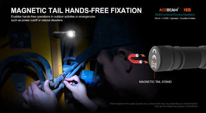 Lampe frontale LED ultra - légère avec batterie 14500 / AA jusqu'à 1000 lumens "ACEBEAM - H16" - Planète Rando