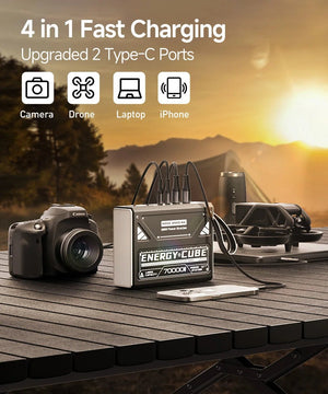 Lampe rechargeable LED pour le camping et la randonnée avec batterie de grande capacité 70 000 mAh "MOVESPEED - Energy cube" - Planète Rando