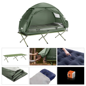 Lit de camp 4 en 1 avec matelas, tente et sac de transport pour 1 personne "SoBuy - OGS32 - GR" - Planète Rando