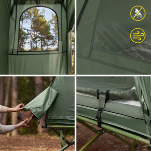 Lit de camp 4 en 1 avec matelas, tente et sac de transport pour 1 personne "SoBuy - OGS32 - GR" - Planète Rando