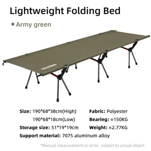 Lit de camping pliable et portable pour le camping, van - life et opérations "Pacoone - Camp bed" - Planète Rando