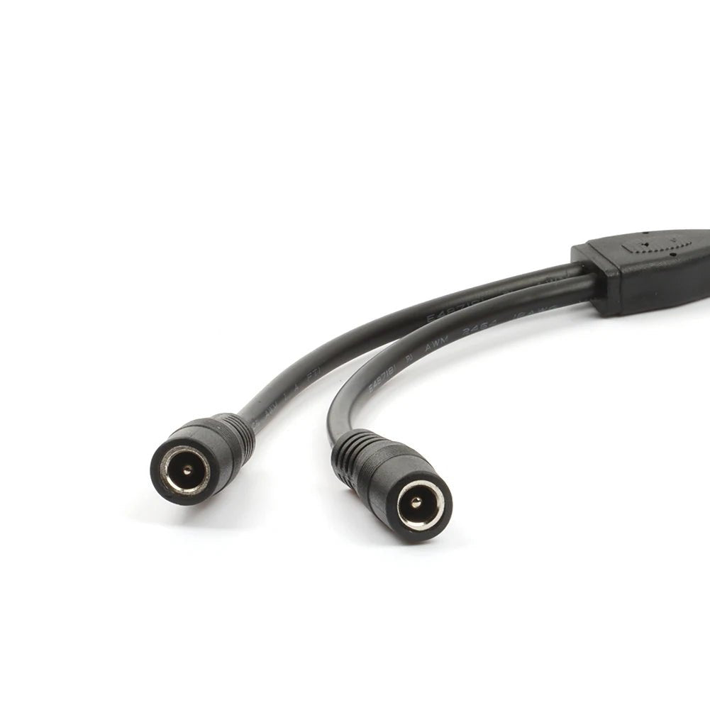 Lot de 2 connecteurs de panneaux solaires, câble parallèle en Y mâle DC5521 vers 2 câbles femelles DC5521 "FF Flashfish" - Planète Rando