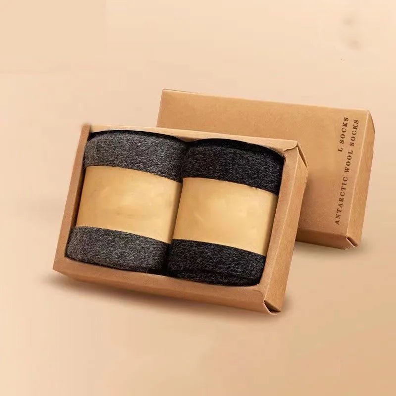 Lot de 2 paires de chaussettes thermiques pour homme en laine mérinos "YIQXLICC - 202412" - Planète Rando