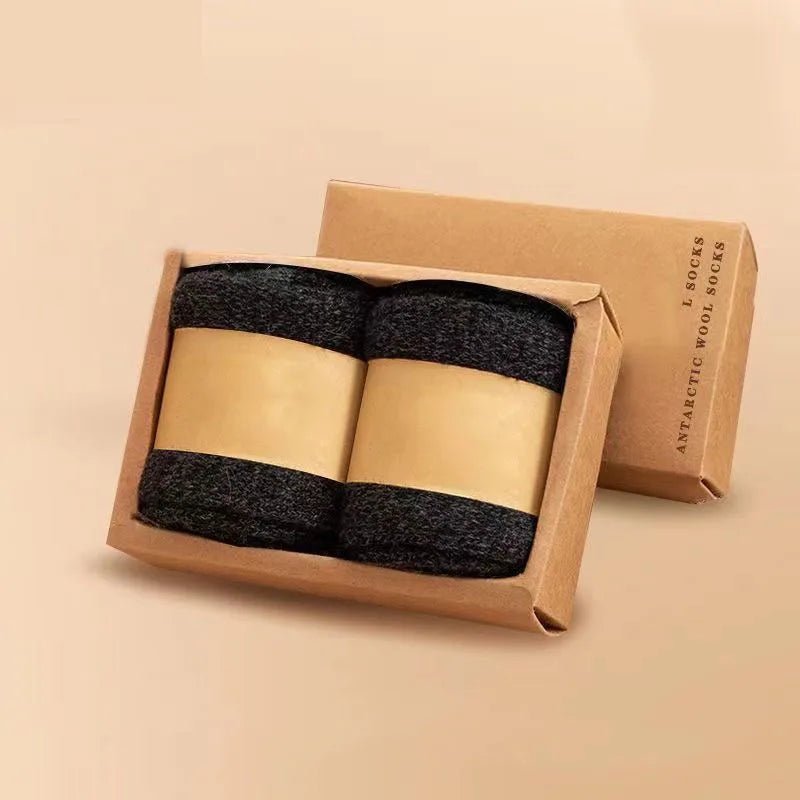 Lot de 2 paires de chaussettes thermiques pour homme en laine mérinos "YIQXLICC - 202412" - Planète Rando