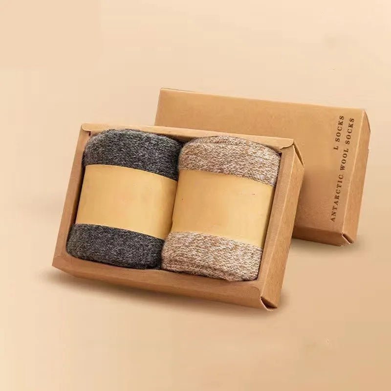 Lot de 2 paires de chaussettes thermiques pour homme en laine mérinos "YIQXLICC - 202412" - Planète Rando