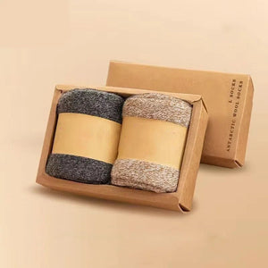 Lot de 2 paires de chaussettes thermiques pour homme en laine mérinos "YIQXLICC - 202412" - Planète Rando