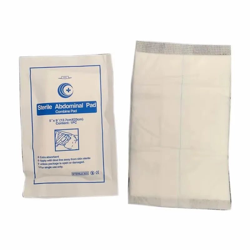 Lot de 2/5/10 compresses abdominales stériles combinées 5" x 9" pour pansements "Peel" - Planète Rando