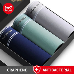 Lot de 3 boxer en coton pour homme, sous - vêtements respirants, boxers antibactériens au graphène "MiiOW - MW820 - 3P" - Planète Rando
