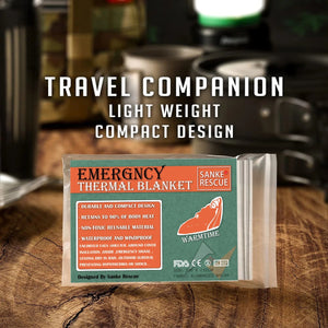 Lot de 4 couvertures thermique d'urgence en Mylar pour les premiers secours "Sanke Rescue - Emergency Thermal Blanket" - Planète Rando