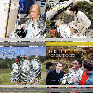 Lot de 4 couvertures thermique d'urgence en Mylar pour les premiers secours "Sanke Rescue - Emergency Thermal Blanket" - Planète Rando