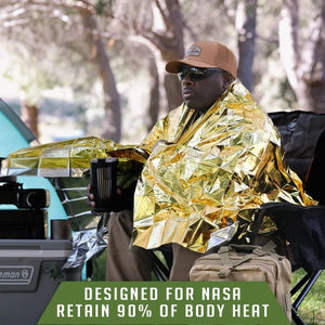 Lot de 4 couvertures thermique d'urgence en Mylar pour les premiers secours "Sanke Rescue - Emergency Thermal Blanket" - Planète Rando