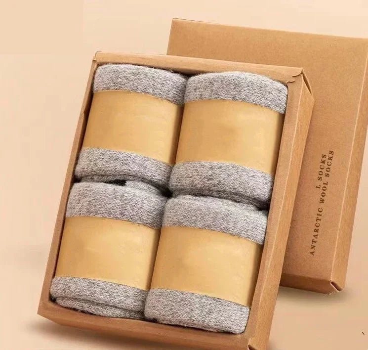 Lot de 4 paires de chaussettes thermiques pour homme en laine mérinos "YIQXLICC - 202411" - Planète Rando