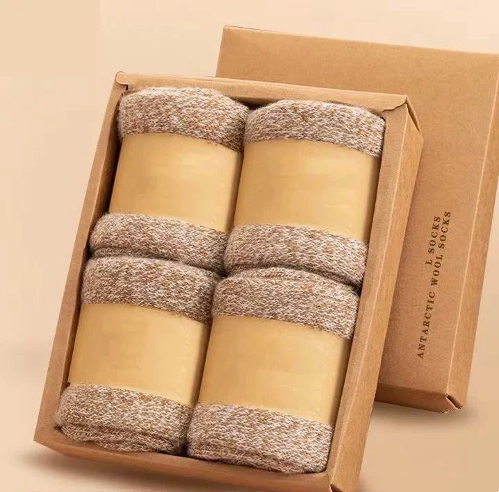 Lot de 4 paires de chaussettes thermiques pour homme en laine mérinos "YIQXLICC - 202411" - Planète Rando