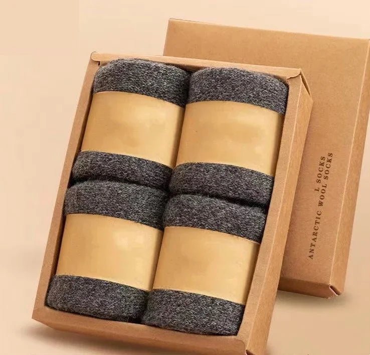 Lot de 4 paires de chaussettes thermiques pour homme en laine mérinos "YIQXLICC - 202411" - Planète Rando