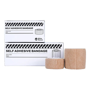 Lot de 6 pansements cohésifs auto - adhésifs 5 cm x 4,5 cm / ruban de premiers secours élastique "Rhino Rescue - CR - SAD01" - Planète Rando