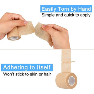 Lot de 6 pansements cohésifs auto - adhésifs 5 cm x 4,5 cm / ruban de premiers secours élastique "Rhino Rescue - CR - SAD01" - Planète Rando