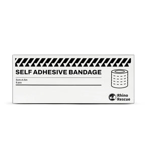 Lot de 6 pansements cohésifs auto - adhésifs 5 cm x 4,5 cm / ruban de premiers secours élastique "Rhino Rescue - CR - SAD01" - Planète Rando