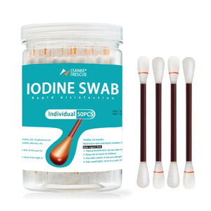 Lot de bâtonnets imprégnés alcool ou povidone iodée "Sanke Rescue - Swab pack" - Planète Rando