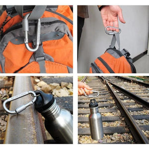 Lot de mousquetons tactique pour porte - clés, camping, survie, EDC en alliage d'aluminium "9 Clock - Outdoor Keychain" - Planète Rando