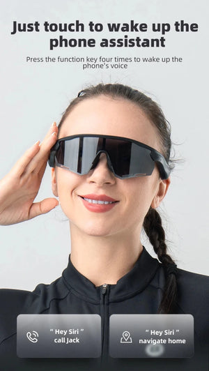 Lunettes connectée / audio Bluetooth V5.2 avec batterie rechargeable 120 mAh & technologie Vstimulations "ROCKBROS - SP2500 series" - Planète Rando