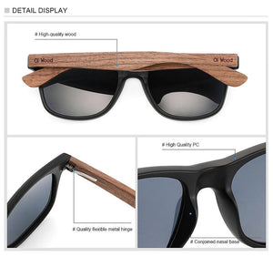 Lunettes de soleil polarisées en bois naturel "Oi Wood - TR90" - Planète Rando