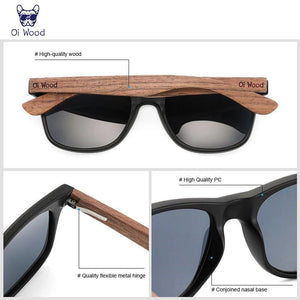 Lunettes de soleil polarisées en bois naturel "Oi Wood - TR90" - Planète Rando