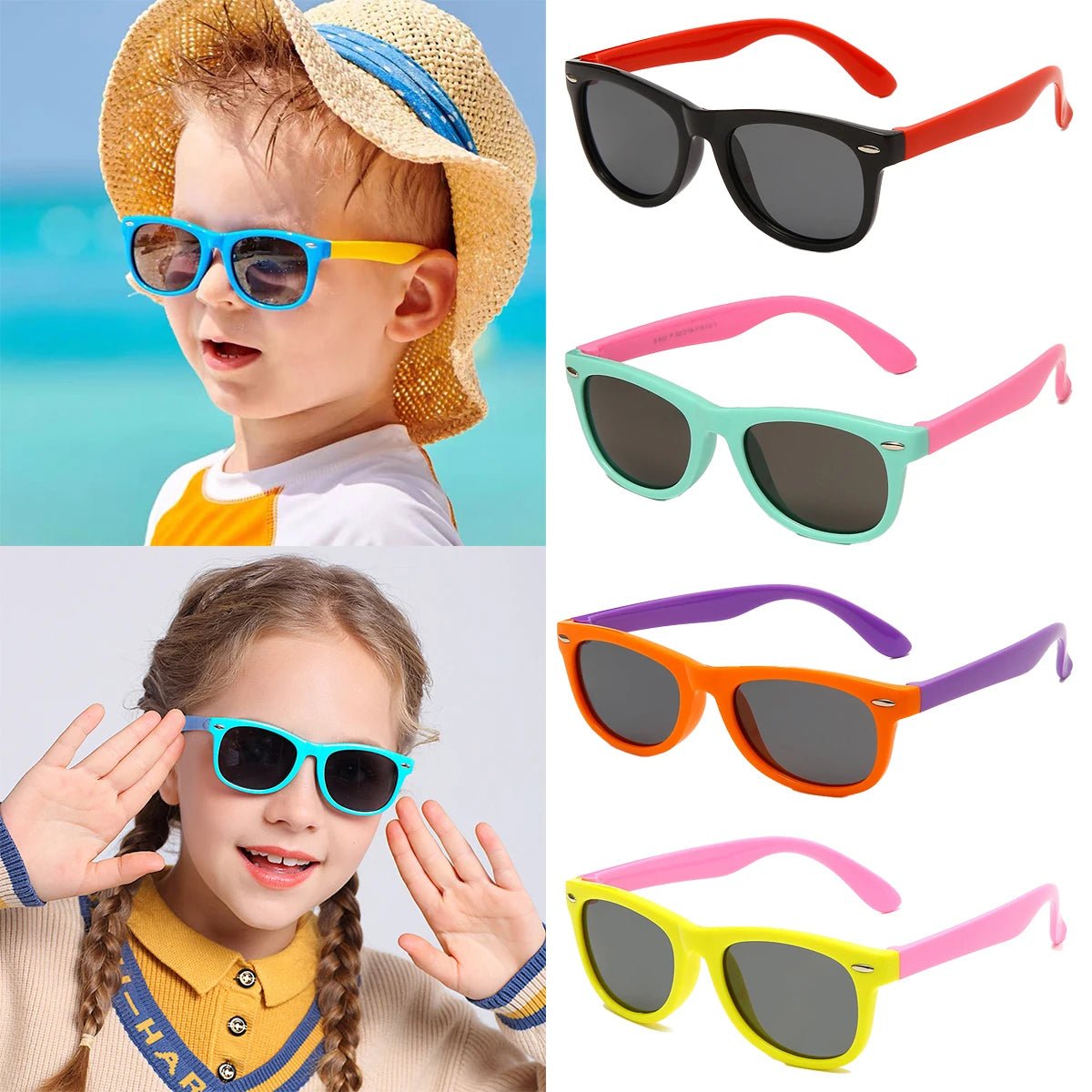 Lunettes de soleil pour enfants UV400 pour filles et garçons "KZKRN - Polarized Lens" - Planète Rando