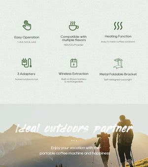 Machine à café expresso portable sans fil compatible avec les capsules Nespresso / Dolce Gusto "HiBREW - H4B" - Planète Rando