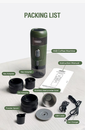 Machine à café expresso portable sans fil compatible avec les capsules Nespresso / Dolce Gusto "HiBREW - H4B" - Planète Rando