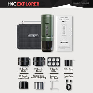 Machine à expresso portable 20 bars de pression et batterie amovible 7500 mAh "HiBREW - H4C series" - Planète Rando