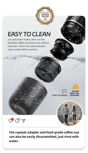 Machine à expresso portable électrique sans fil 19 bars pour le camping, la randonnée et les voyages van - life "Cafelffe - ME2218" - Planète Rando