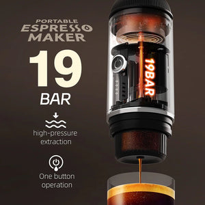 Machine à expresso portable électrique sans fil 19 bars pour le camping, la randonnée et les voyages van - life "Cafelffe - ME2218" - Planète Rando