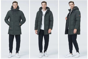 Manteau hiver mi - long à capuche pour homme "ICEbear - MWD3061D" - Planète Rando
