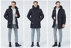 Manteau hiver mi - long à capuche pour homme "ICEbear - MWD3061D" - Planète Rando