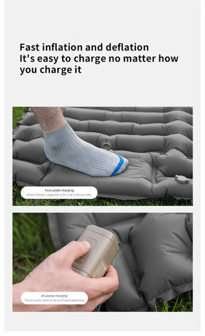 Matelas gonflable avec pompe et oreiller intégré 9cm R - Value 1.6 700g "PACOONE - Ultra pad PA01" - Planète Rando